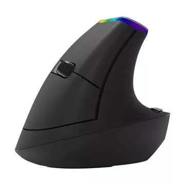 Bezprzewodowa mysz pionowa Delux M618C 2.4G 1600DPI RGB (Czarna)