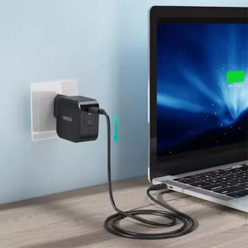 Choetech ładowarka sieciowa GaN USB Typ C 60W Power Delivery + kabel USB Typ C - USB Typ C 1,8m czarny (Q6006)