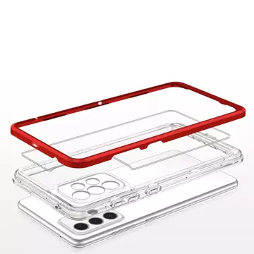 Clear 3in1 etui do Samsung Galaxy A13 5G żelowy pokrowiec z ramką czerwony