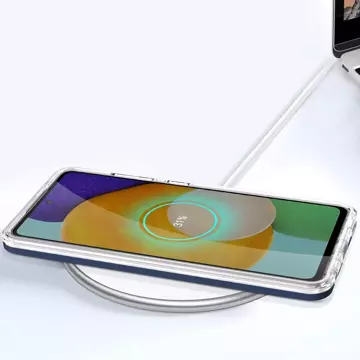 Clear 3in1 etui do Samsung Galaxy A73 żelowy pokrowiec z ramką niebieski