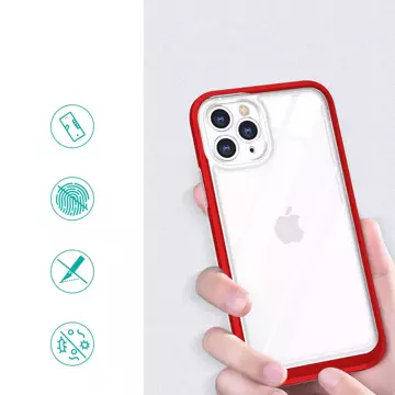 Clear 3in1 etui do iPhone 11 Pro żelowy pokrowiec z ramką czerwony