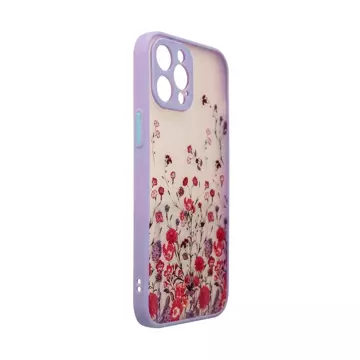 Design Case etui do iPhone 12 Pro pokrowiec w kwiaty fioletowy