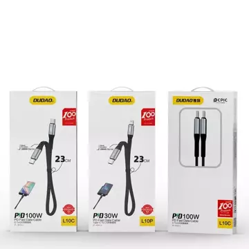 Dudao L10P kabel USB Typ C - Lightning PD20W czarny (L10P)