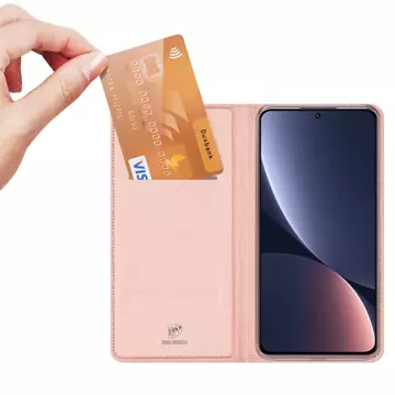 Dux Ducis Skin Pro etui Xiaomi 13 pokrowiec z klapką portfel na kartę podstawka różowe