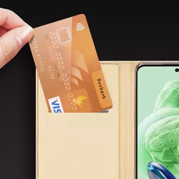 Dux Ducis Skin Pro etui do Xiaomi Redmi Note 12 Pro / Poco X5 Pro 5G pokrowiec z klapką portfel na kartę podstawka złote