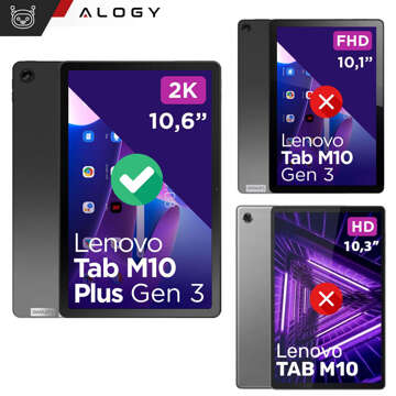 ETUI na tablet Lenovo Tab M10 FHD Plus 10.6 3 GEN 3RD 3gen 2023 TB-125FU / TB-128FU case book cover Granatowe + Szkło