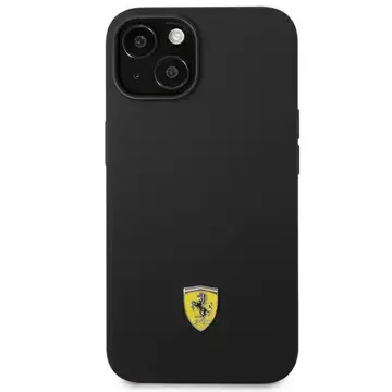 Eti na telefon Ferrari FEHCP14SSIBBK do Apple iPhone 14 6,1" czarny/black hardcase Silicone Metal Logo