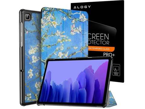 Etui Alogy Book Cover do Galaxy Tab Tab A7 10.4 T500/T505 Kwitnący migdałowiec + Szkło