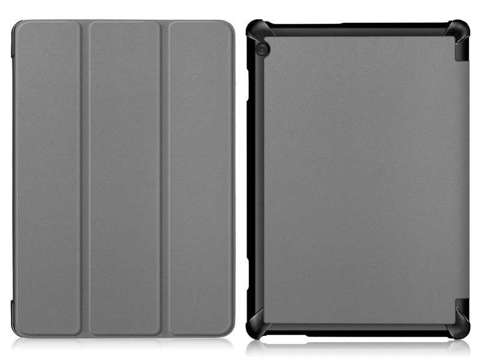 Etui Alogy Book Cover do Lenovo Tab M10 10.1 TB-X605 Szare + Szkło