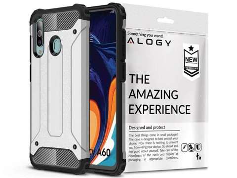 Etui Alogy Hard Armor do Samsung Galaxy A60/M40 srebrne + Szkło Alogy