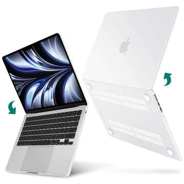 Etui Alogy Hard Case do Apple Macbook Air 13 2022 M2 Matowy Biały + Torba do 15.6"