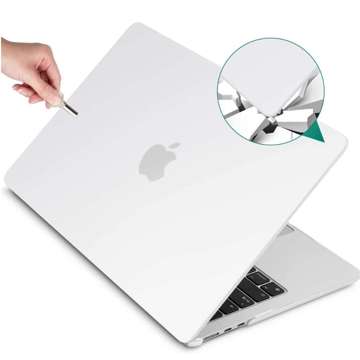 Etui Alogy Hard Case do Apple Macbook Air 13 2022 M2 Matowy Biały + Torba do 15.6"