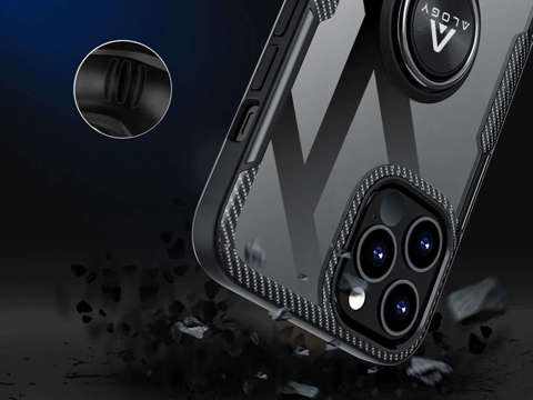 Etui Alogy Ring Holder Armor do Apple iPhone 12 Pro Max czarne + Szkło Alogy