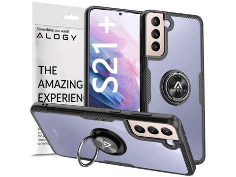 Etui Alogy Ring Holder Clear Armor do Samsung Galaxy S21 Plus czarne