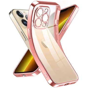 Etui Alogy TPU Luxury Case z osłonką na aparat do Apple iPhone 12 Pro różowo-przezroczyste