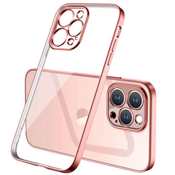 Etui Alogy TPU Luxury Case z osłonką na aparat do Apple iPhone 12 Pro różowo-przezroczyste