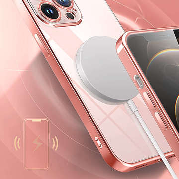 Etui Alogy TPU Luxury Case z osłonką na aparat do Apple iPhone 12 Pro różowo-przezroczyste