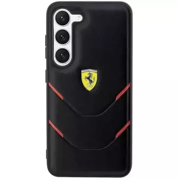 Etui Ferrari do Samsung Galaxy S23 HardCase Hot Stamp Lines czarny