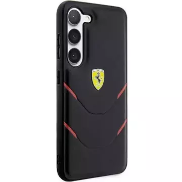 Etui Ferrari do Samsung Galaxy S23 HardCase Hot Stamp Lines czarny