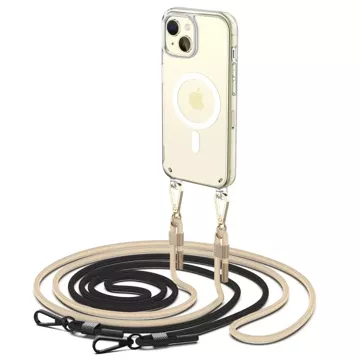 Etui Flexair Chain Magsafe do Apple iPhone 15 Black & Beige