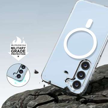 Etui Flexair Hybrid Case do MagSafe do Samsung Galaxy S23 clear obudowa magnes przezroczyste