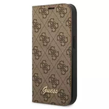 Etui Guess GUBKP14MHG4SHW do Apple iPhone 14 Plus 6,7" brązowy/brown book 4G Vintage Gold Logo