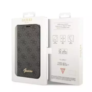 Etui Guess GUBKP14SHG4SHK do Apple iPhone 14 6,1" czarny/black book 4G Vintage Gold Logo