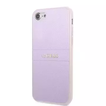 Etui Guess GUHCI8PSASBPU do Apple iPhone 7/8 SE 2020 / SE 2022 hardcase fioletowy/purple Saffiano Hot Stamp & Metal Logo