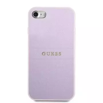 Etui Guess GUHCI8PSASBPU do Apple iPhone 7/8 SE 2020 / SE 2022 hardcase fioletowy/purple Saffiano Hot Stamp & Metal Logo