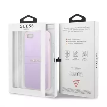 Etui Guess GUHCI8PSASBPU do Apple iPhone 7/8 SE 2020 / SE 2022 hardcase fioletowy/purple Saffiano Hot Stamp & Metal Logo