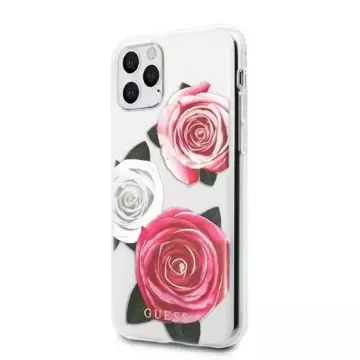 Etui Guess GUHCN58ROSTRT do Apple iPhone 11 Pro transparent hardcase Flower Desire Pink & White Rose