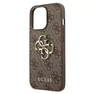 Etui Guess GUHCP13L4GMGBR do Apple iPhone 13 Pro / 13 6,1" brązowy/brown hardcase 4G Big Metal Logo