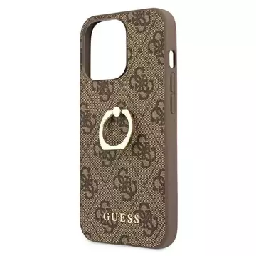 Etui Guess GUHCP13L4GMRBR do Apple iPhone 13 Pro / 13 6,1" brązowy/brown hardcase 4G with ring stand