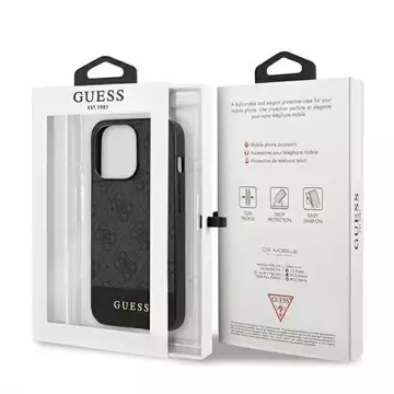 Etui Guess GUHCP13LG4GLGR do Apple iPhone 13 Pro / 13 6,1" szary/grey hardcase 4G Stripe Collection