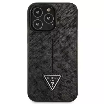 Etui Guess GUHCP13LPSATLK do Apple iPhone 13 Pro / 13 6,1" czarny/black hardcase SaffianoTriangle Logo