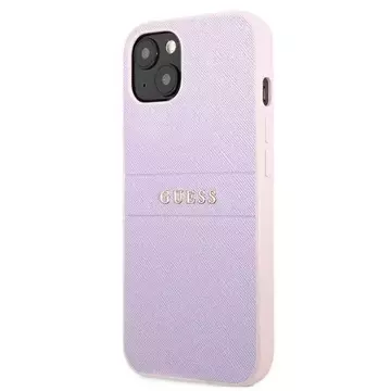 Etui Guess GUHCP13SPSASBPU do Apple iPhone 13 Mini 5,4" fioletowy/purple Saffiano Hot Stamp & Metal Logo