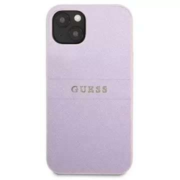 Etui Guess GUHCP13SPSASBPU do Apple iPhone 13 Mini 5,4" fioletowy/purple Saffiano Hot Stamp & Metal Logo