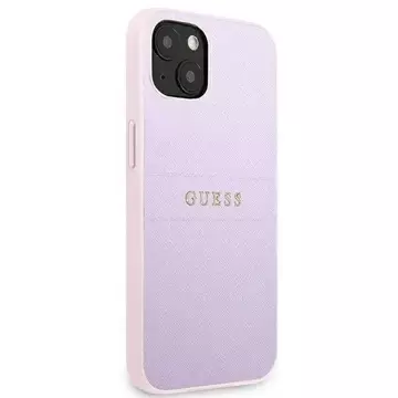 Etui Guess GUHCP13SPSASBPU do Apple iPhone 13 Mini 5,4" fioletowy/purple Saffiano Hot Stamp & Metal Logo