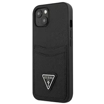 Etui Guess GUHCP13SPSATPK  do Apple iPhone 13 Mini 5,4" czarny/black hardcase SaffianoTriangle Logo Cardslot