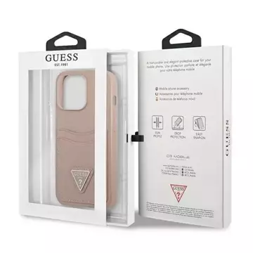 Etui Guess GUHCP13XPSATPP do Apple iPhone 13 Pro Max 6,7" różowy/pink hardcase SaffianoTriangle Logo Cardslot