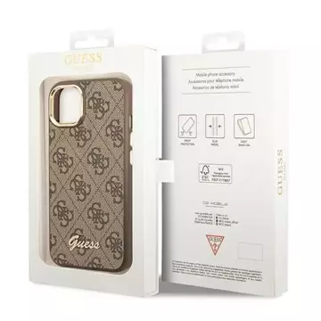 Etui Guess GUHCP14MHG4SHW do Apple iPhone 14 Plus 6,7" brązowy/brown hard case 4G Vintage Gold Logo