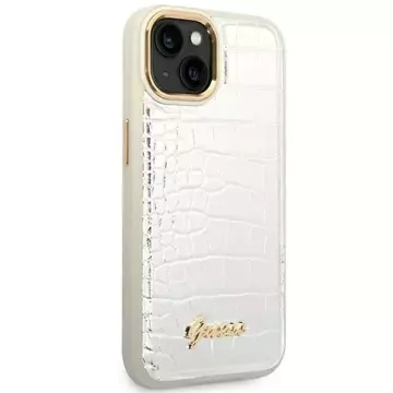 Etui Guess GUHCP14MHGCRHS do Apple iPhone 14 Plus 6,7" srebrny/silver hardcase Croco Collection