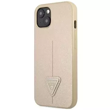 Etui Guess GUHCP14SPSATLE do Apple iPhone 14 6,1" beżowy/beige hardcase SaffianoTriangle Logo