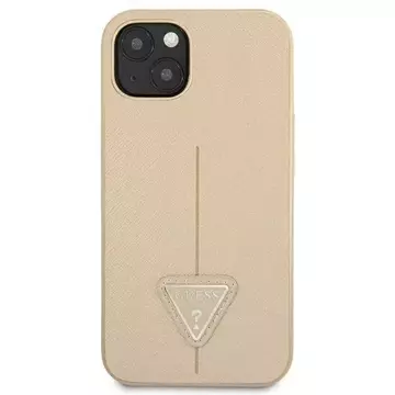 Etui Guess GUHCP14SPSATLE do Apple iPhone 14 6,1" beżowy/beige hardcase SaffianoTriangle Logo