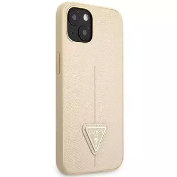 Etui Guess GUHCP14SPSATLE do Apple iPhone 14 6,1" beżowy/beige hardcase SaffianoTriangle Logo