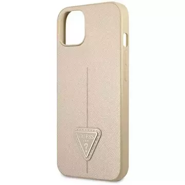 Etui Guess GUHCP14SPSATLE do Apple iPhone 14 6,1" beżowy/beige hardcase SaffianoTriangle Logo