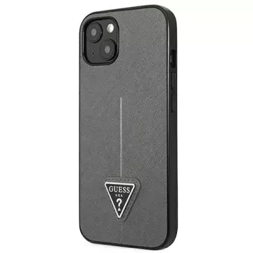 Etui Guess GUHCP14SPSATLG do Apple iPhone 14 6,1" srebrny/silver hardcase SaffianoTriangle Logo