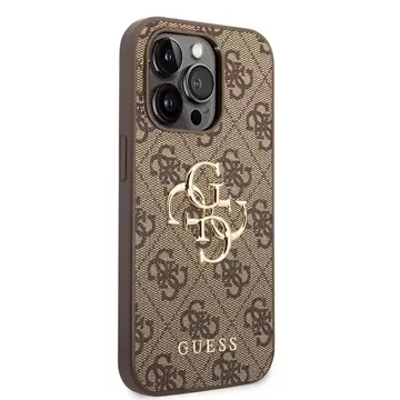 Etui Guess GUHCP15L4GMGBR do iPhone 15 Pro 6.1" brązowy/brown hardcase 4G Big Metal Logo