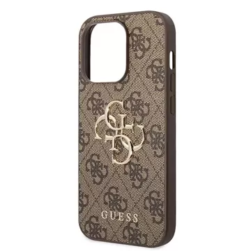 Etui Guess GUHCP15L4GMGBR do iPhone 15 Pro 6.1" brązowy/brown hardcase 4G Big Metal Logo