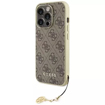 Etui Guess GUHCP15LGF4GBR do iPhone 15 Pro 6.1" brązowy/brown hardcase 4G Charms Collection